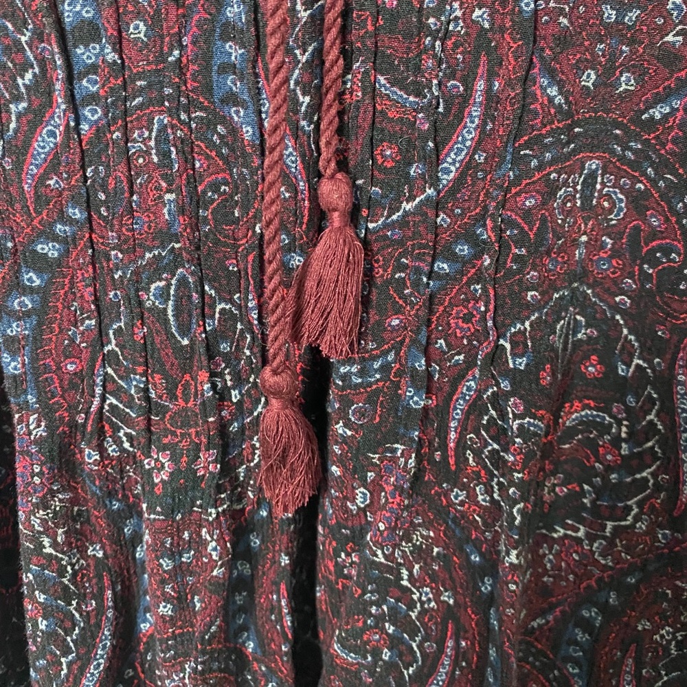 🍂🍁 Fall American Eagle Boho Tassel Dress Sz M - Picture 3 of 6